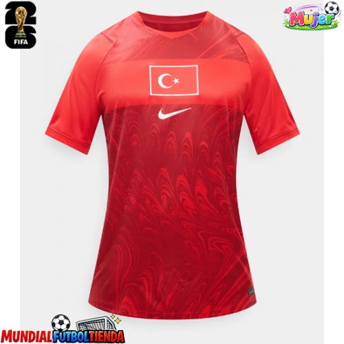 Camiseta Turquía Primera Equipación Replica Mundial 2026 para mujer mangas cortas